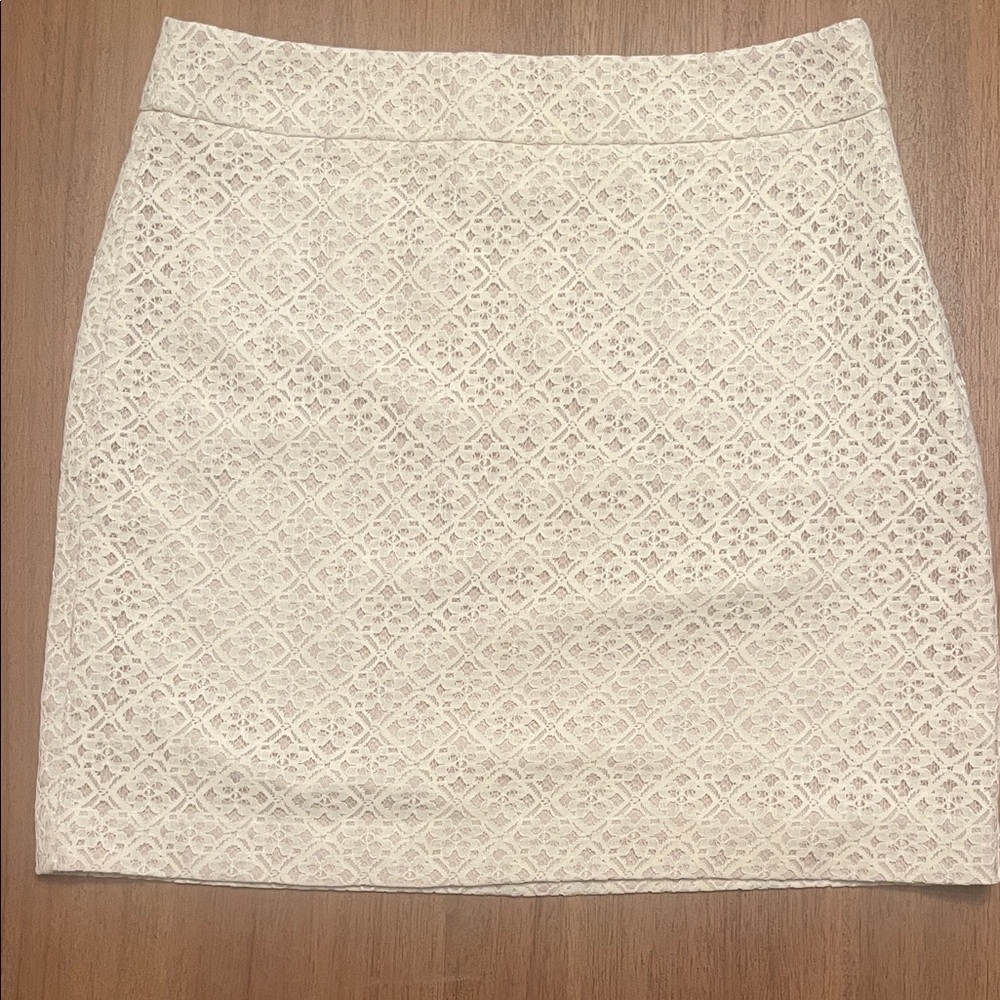 LOFT Cream Lace Mini Skirt